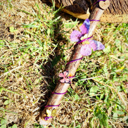 Baguette énergétique pointe de fluorite et bois de noisetier