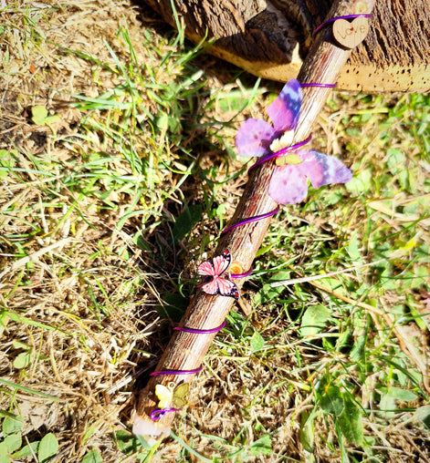 Baguette énergétique pointe de fluorite et bois de noisetier