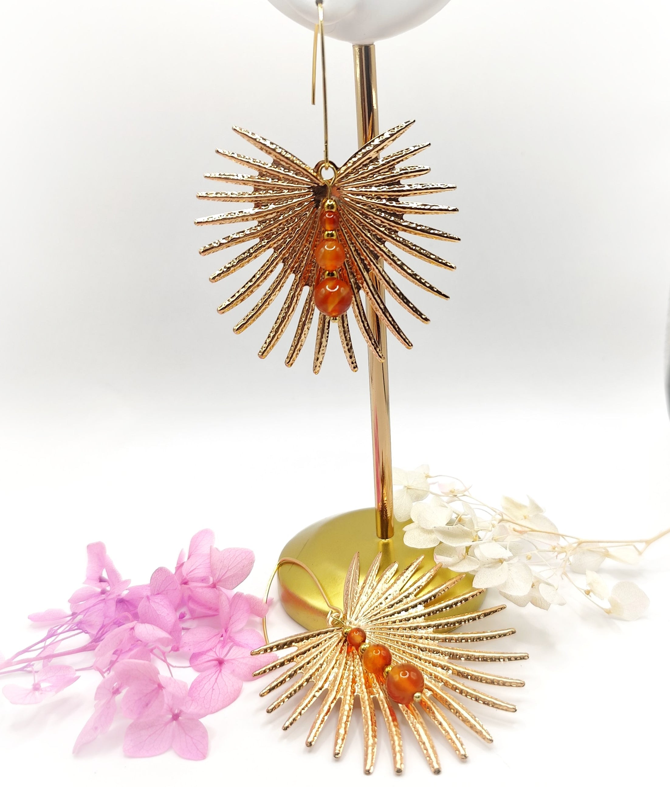 boucles d'oreilles cornaline