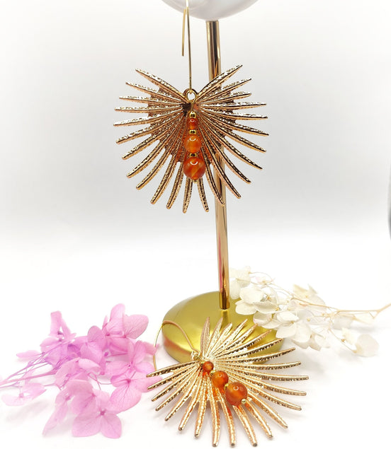 boucles d'oreilles cornaline