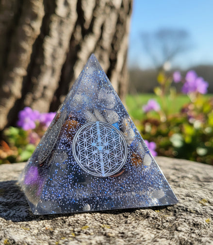 orgonite fleur de vie artisanale