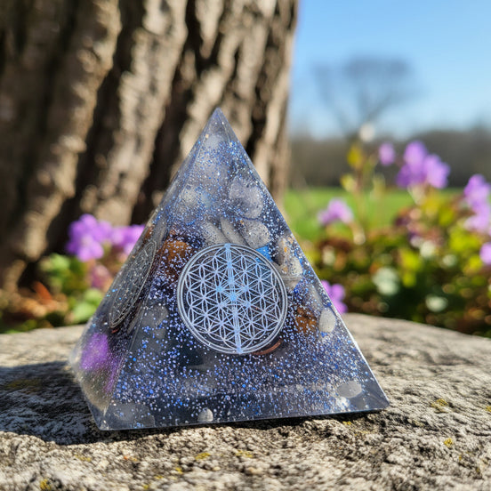 orgonite fleur de vie artisanale