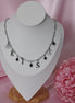 collier acier inoxydable argenté et pierre