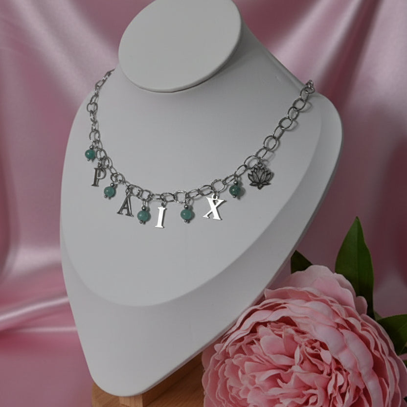 Collier PAIX en amazonite