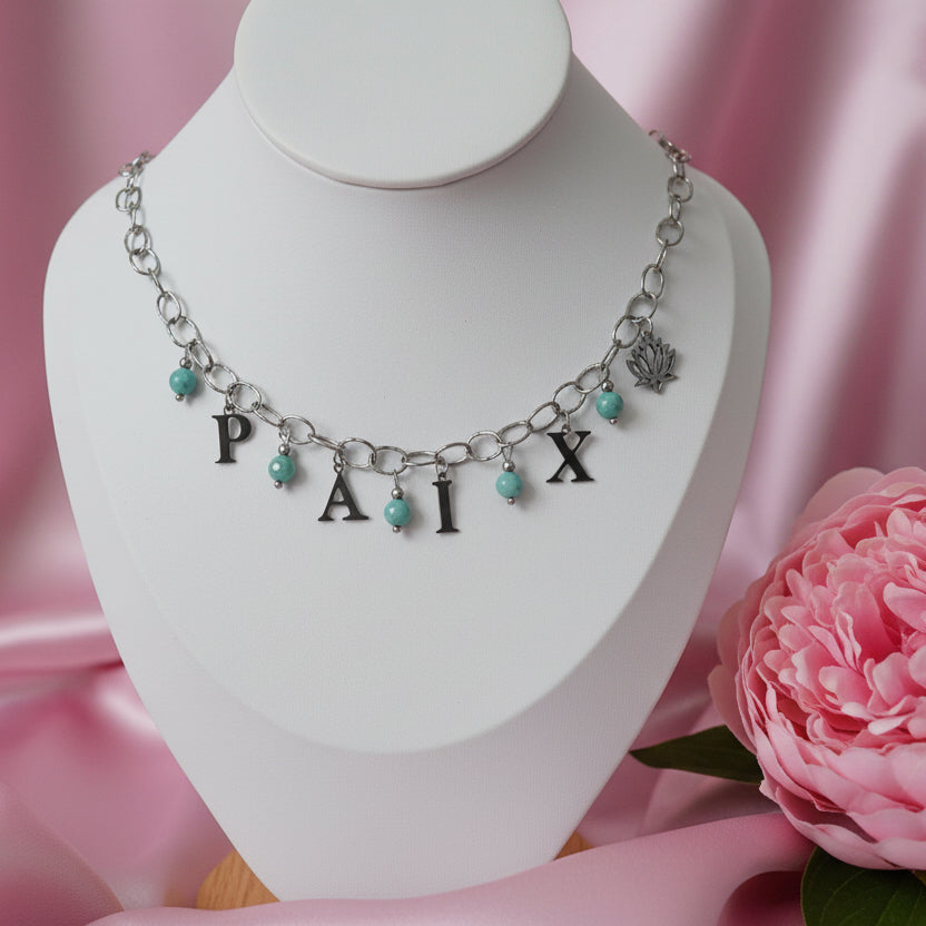 Collier PAIX en amazonite