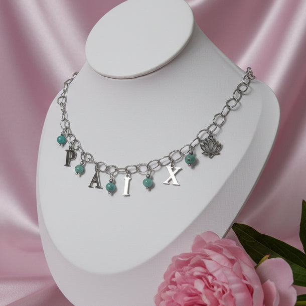 Collier PAIX en amazonite