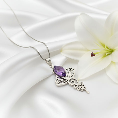 Collier spirituel lotus acier inoxydable