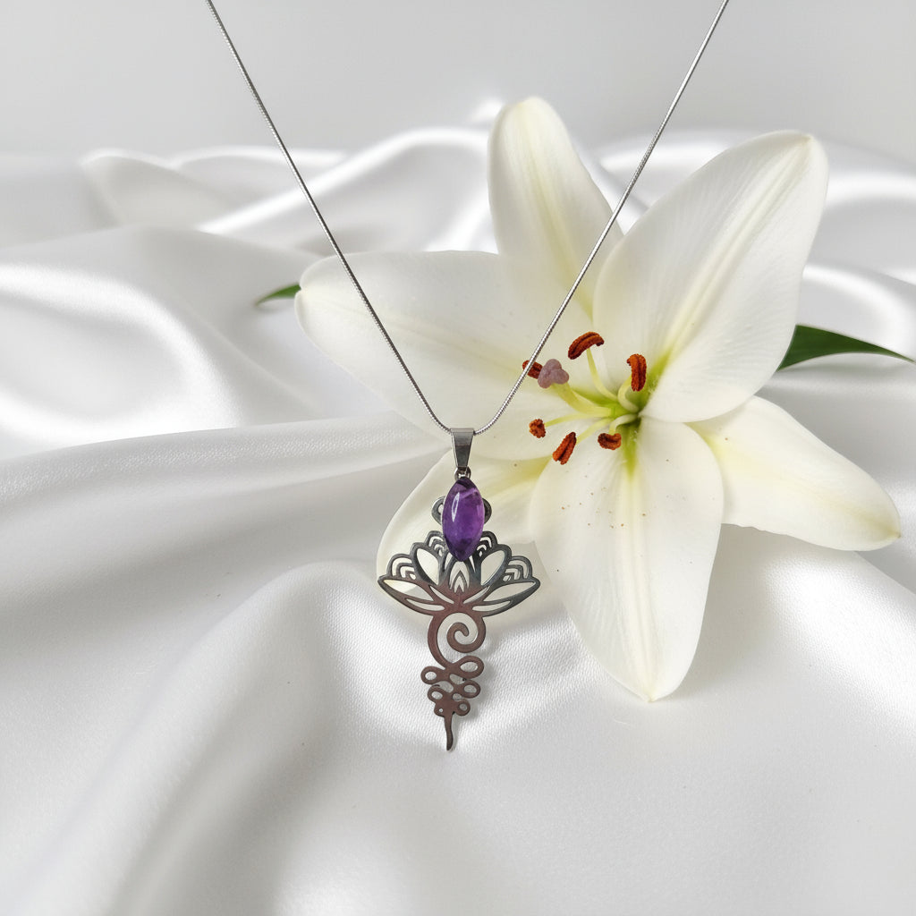 Collier unalom en améthyste