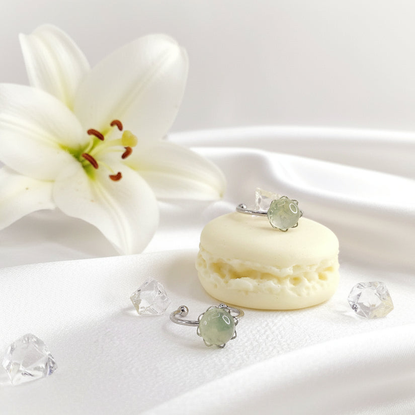 Bague en Pierre naturelle de Prehnite, ajustable