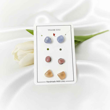 Lot de paires de Puces d oreilles en pierre naturelle au choix