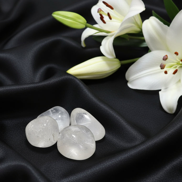 Pierre de Cristal de roche, roulée, brute, pointe, coeur