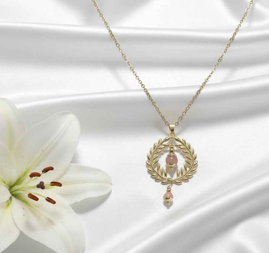 Collier sur mesure – Couronne de Laurier et Pierre Naturelle