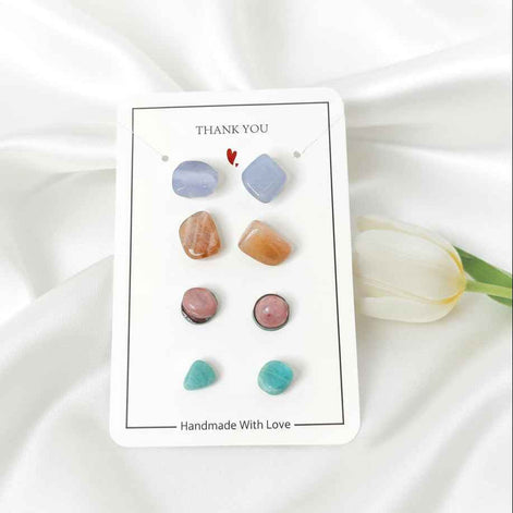 Lot de paires de Puces d oreilles en pierre naturelle au choix