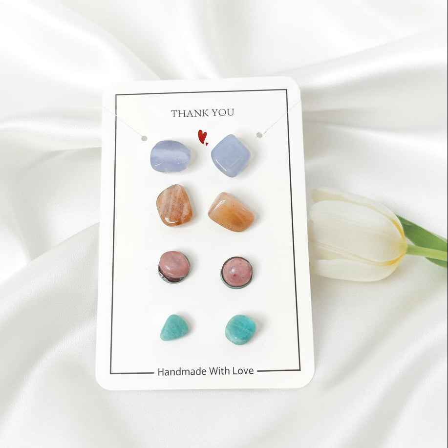 Lot de paires de Puces d oreilles en pierre naturelle au choix