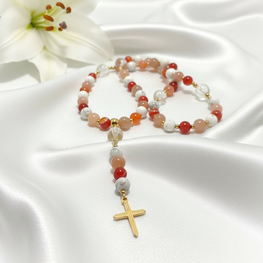 Chapelet artisanal sacré en pierres