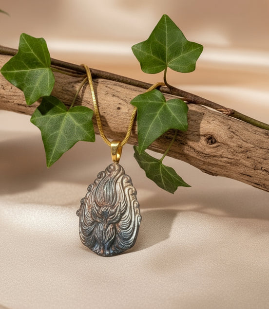 collier doré renard en labradorite