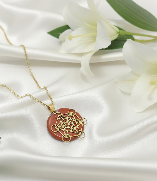 collier chaine doré jape rouge