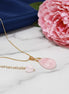 collier fin quartz rose doré