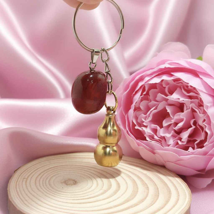 Porte-clés protecteur en Jaspe Rouge – Courage & Protection