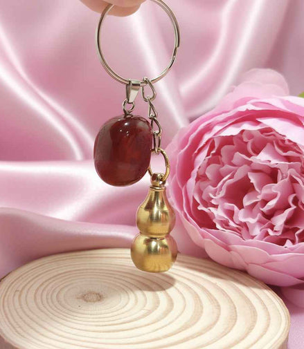 Porte-clés protecteur en Jaspe Rouge – Courage & Protection