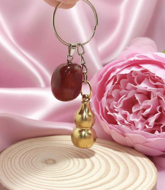 Porte-clés protecteur en Jaspe Rouge – Courage & Protection