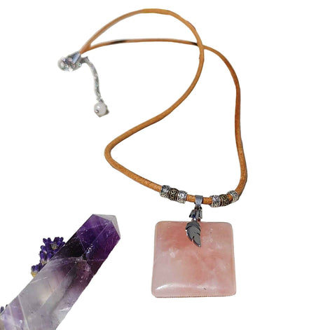 Collier en quartz rose extra gardien de lumière