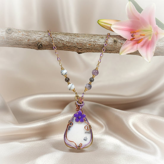 Collier merlinite sertissage cuivre