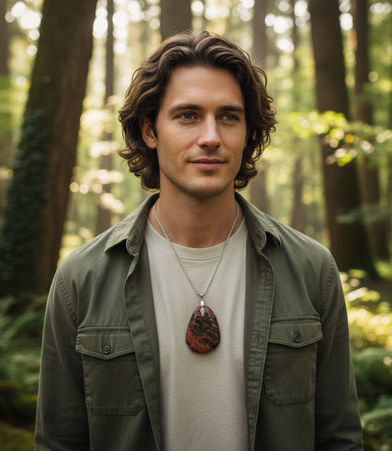 bijou homme en pierre et acier inoxydable originaux