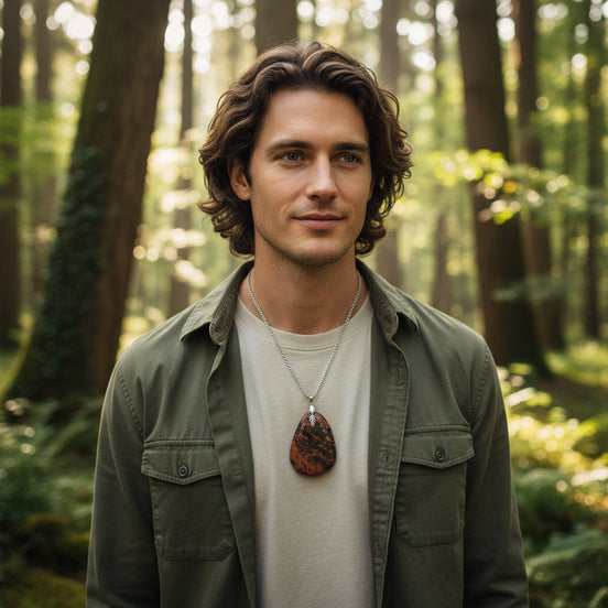 bijou homme en pierre et acier inoxydable originaux