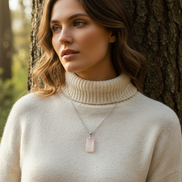 collier  quatrz rose 