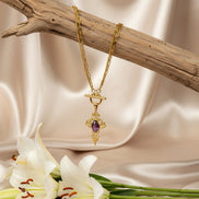 Collier doré unalom en améthyste
