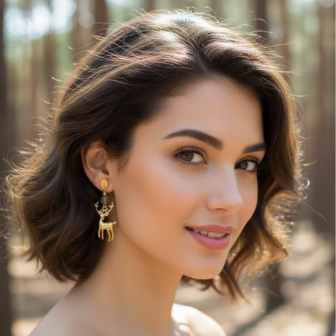 boucles d'oreilles cerf de noel