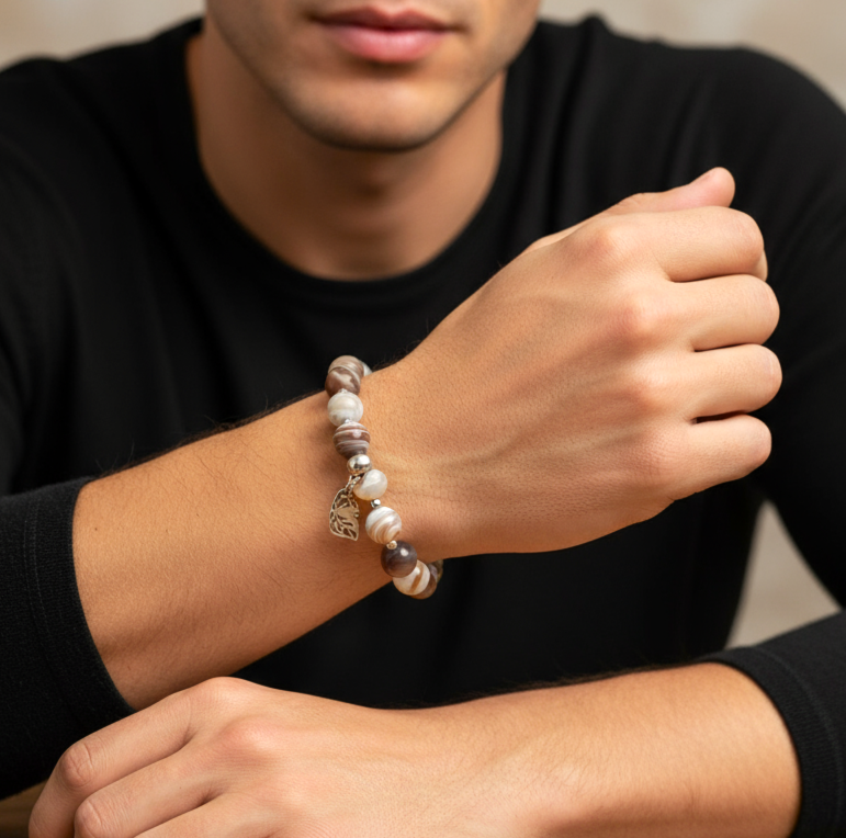 Collier ou bracelet en agate du Botswana extra 