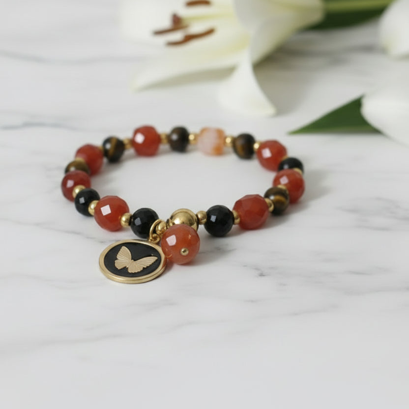 bracelet cornaline oeil de tigre