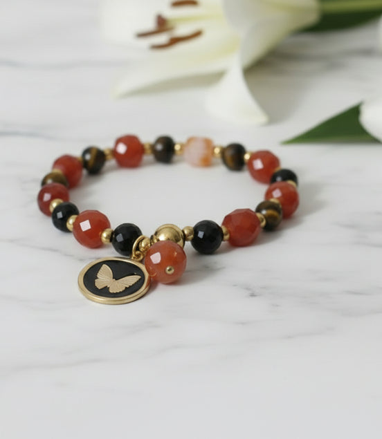bracelet cornaline oeil de tigre