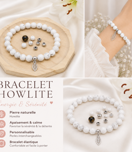 bracelet kit perle howlite