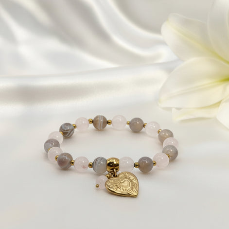 bracelet en pierre quartz rose 70300
