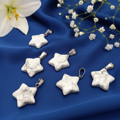 pendentif étoile en pierre howlite