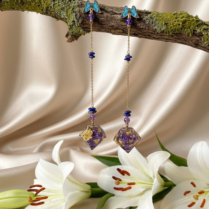 Pendule de radiesthésie en améthyste et lapis lazuli