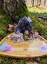 Plateau le paradis de ganesh et géode d'améthyste de 14 cm