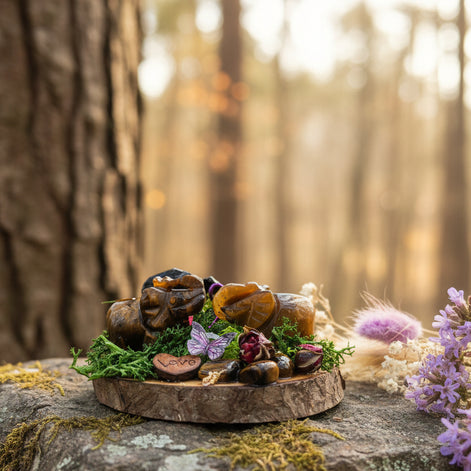 elephant en pierre oeil de tigre 