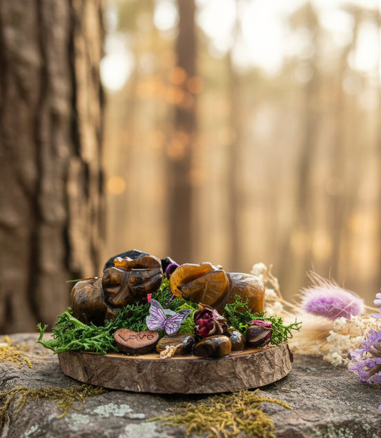 elephant en pierre oeil de tigre 