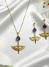 Collier et boucles d'oreilles Isis dorés