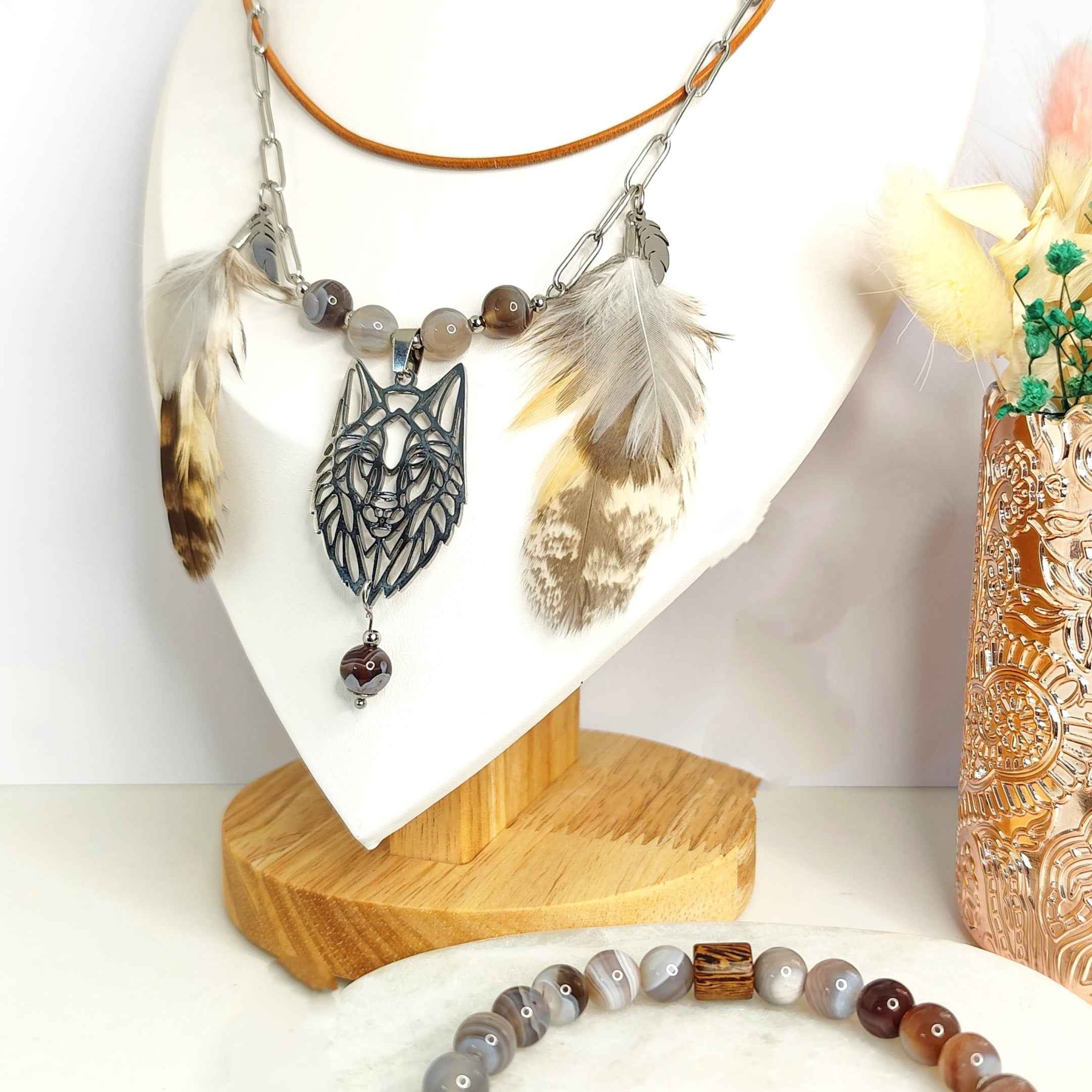 Collier ou bracelet en agate du Botswana extra 