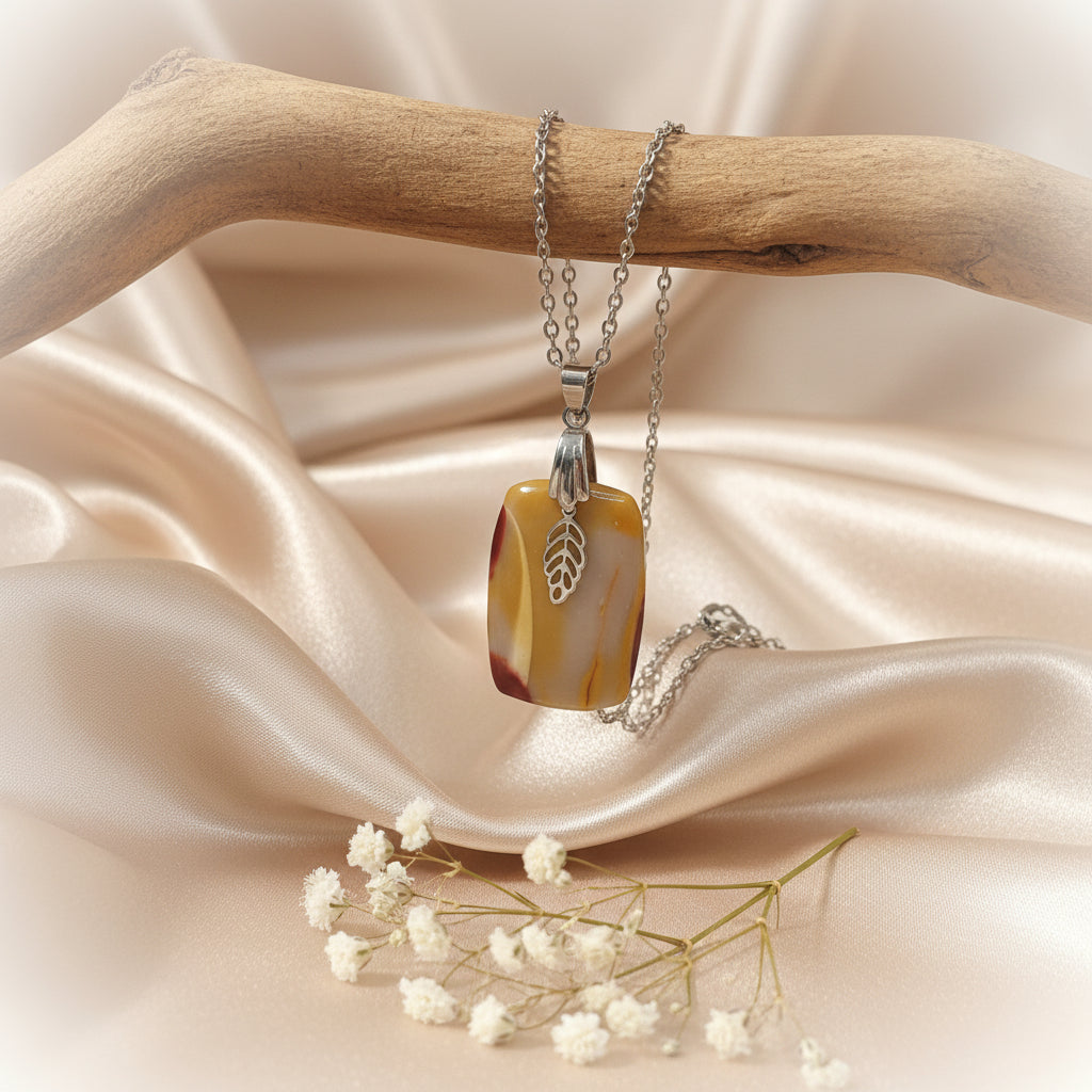 collier jaspe mokaite