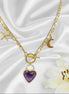 Double Collier coeur et son améthyste