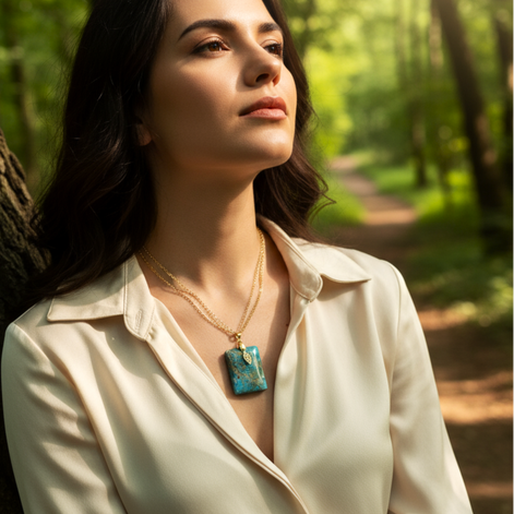 collier doré apatite