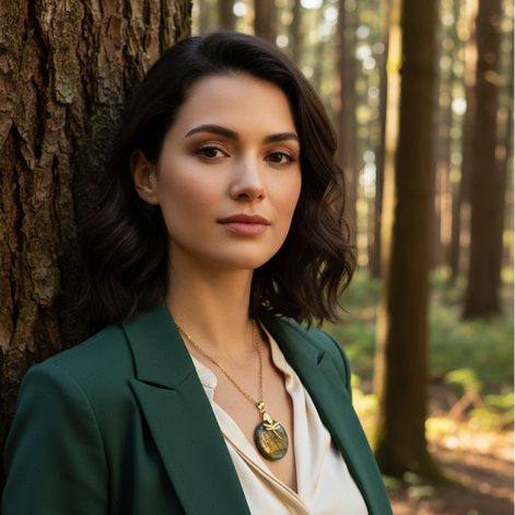 Collier libellule doré et labradorite