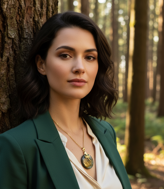 Collier libellule doré et labradorite