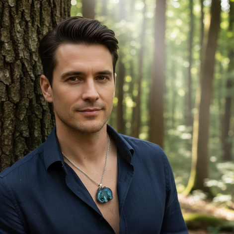 collier homme en pierre